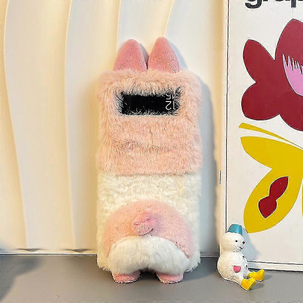 3D Sød Corgi Numse Etui Kompatibelt Med Samsung Galaxy Z Flip 4, Dejligt Blødt Plys Pels Beskyttelsescover