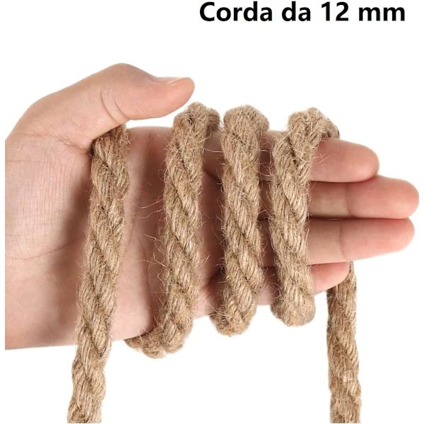 12 mm Naturlig Jute Rep för Dekorationer och DIY, 10 meter, Hållbar