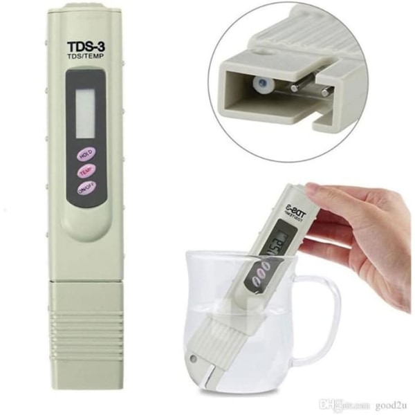 TDS-3 Bærbar Digital LCD Drikkevannskvalitetstester Penntype Vannkvalitetsmåler Temperatur og PPM Vannrenhetstester