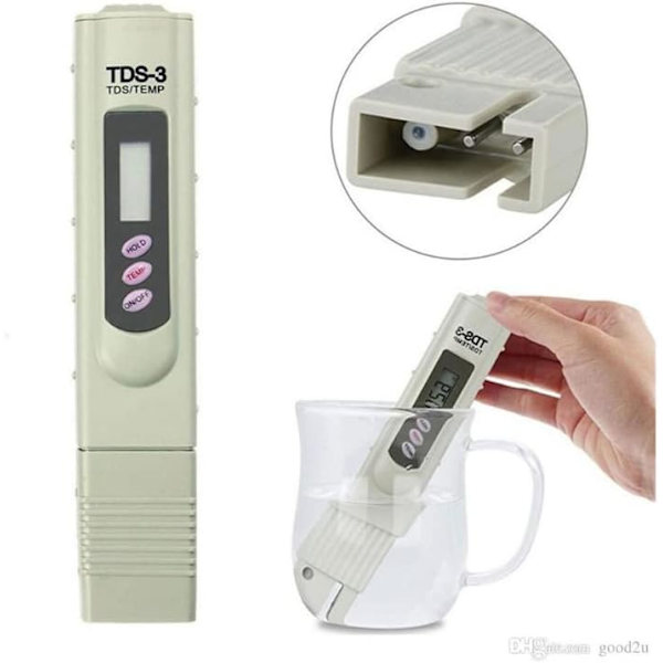 TDS-3 Kannettava digitaalinen LCD-juomaveden laadun testauskynä Veden laadun mittari Lämpötila ja PPM Veden puhtausmittari