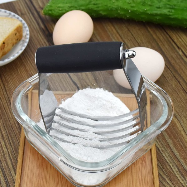 Dej Blander Heavy Duty Kage Cutter Rustfrit Stål Smør Cutter Professionel Bageværktøj Til Blanding Mel Smør (Sort)