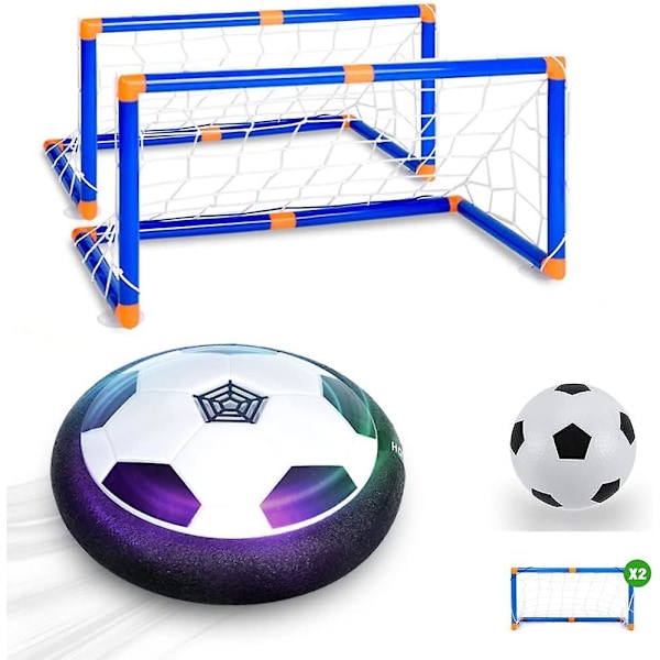 Kids Toys Hover Soccer Ball Set - Led Light Soccer Games With 2 Goals And 1 Kids