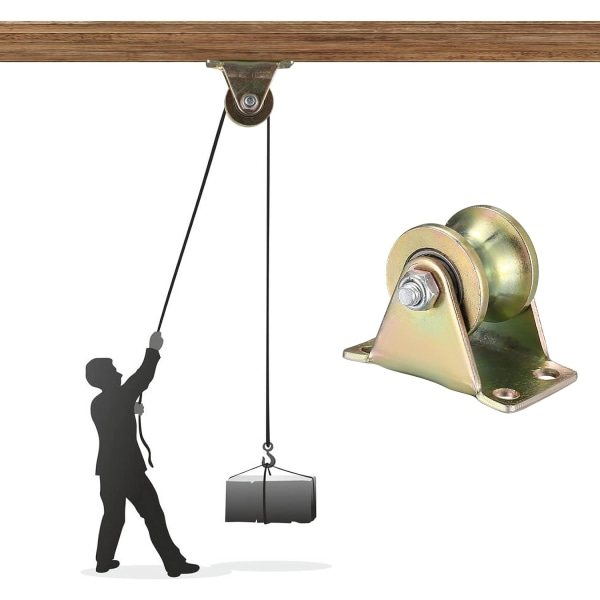 Stycken Reeving Lifting Pulley, U-Groove Caster, Lifting Caster, Groove Wheel Cable Pulleys för rep glidande grind Rail (U-formad remskiva)