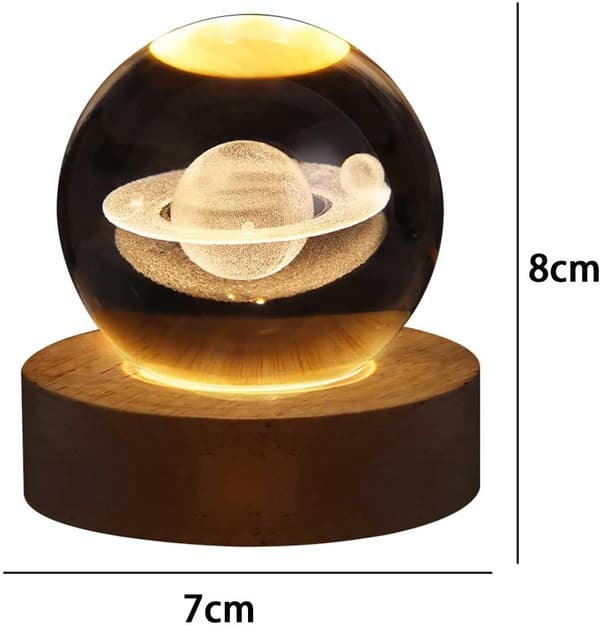 3D Galaxy Krystalkugle, Glas Galaxy Kugle Natlys Rumlampe Legetøj Planet Model