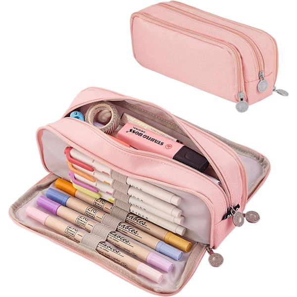 Pencil Case, Stationery Bag Zipper Triple Pocket