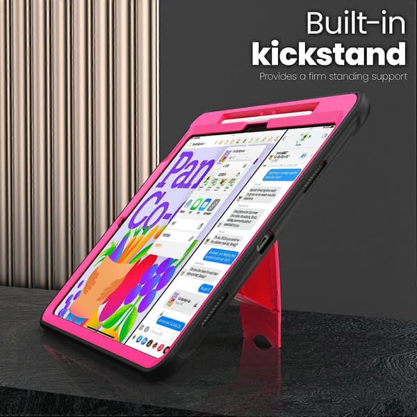 Fodral för iPad Pro 13 (2024) PC+TPE Tablet Cover med Dold Zinklegering Ställ