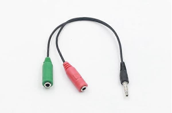 3,5 mm hann til 2*hunn adapterkontakt stereojack splitterkabel
