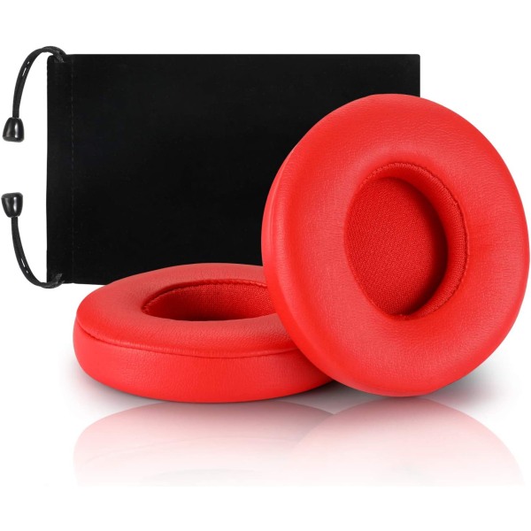 Replacement Earpad Cover,Ear Cushion Pads Compatible with Solo 2.0 3.0 Wireless Headphones by Dr. DRE 1 Pair (Red)