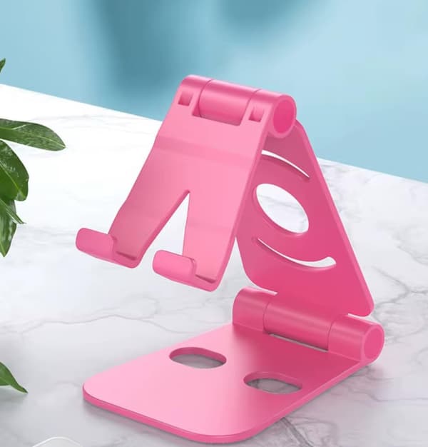 Justerbart smartphone- och skrivbordsställ, rosa Pink