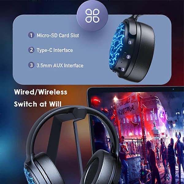 Typ A AWEI A780 Pro Trådlöst Bluetooth Gaming Headset 3.5mm AUX Kabelansluten Hörlur