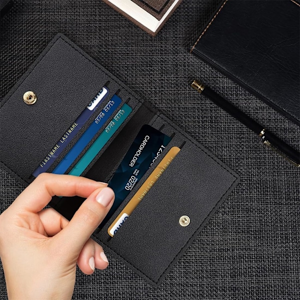 1 Styck Herr Kreditkortshållare i Läder, Slimmad Plånbok Korthållare med RFID Anti-Hacker Funktion och 8 Fack