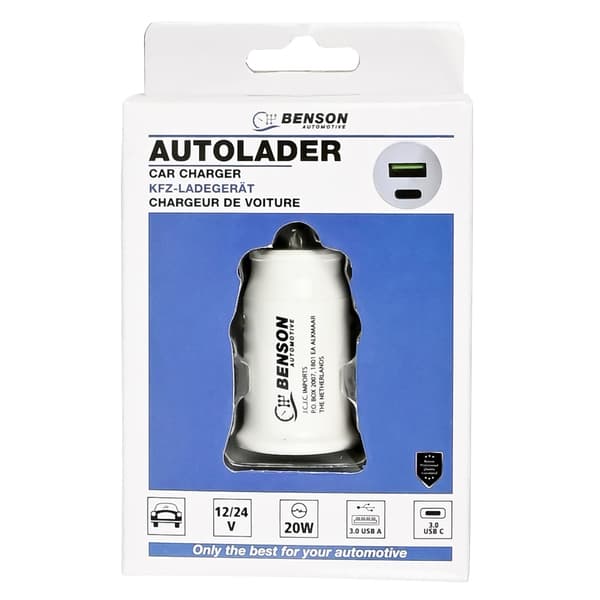 Autolaturi USB + USB-C 12-24 V