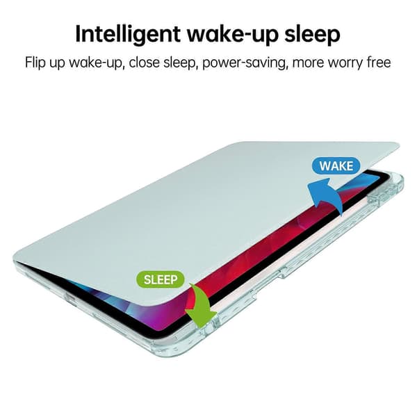Fodral för iPad Pro 13 (2024) PU Läder+Akryl+TPU Roterande Klar Tablet Skydd Auto Wake/Sleep