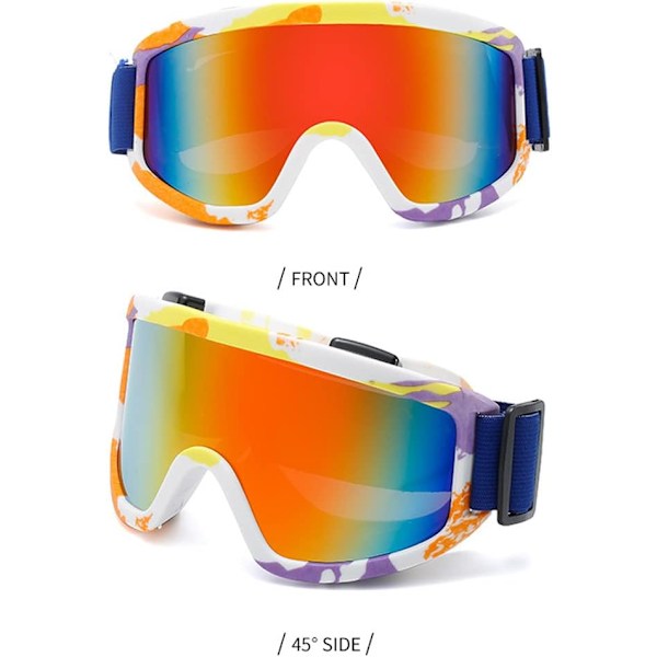 Skidglasögon, Snowboardglasögon, PC-material, Anti-ultraviolett, Andningsbar design, för skidåkning, skridskoåkning, klättring, cykling, unisex (1 styck, blå)