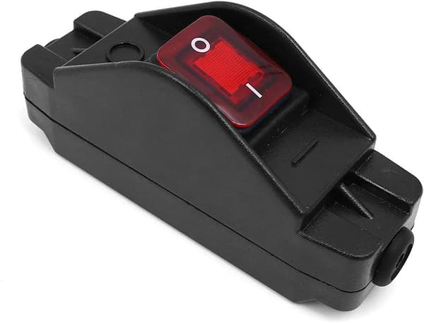16A Kraftig Inline Dragströmbrytare, Hög Ström Inline På/Av Vippströmbrytare med Skruvterminal och Röd LED