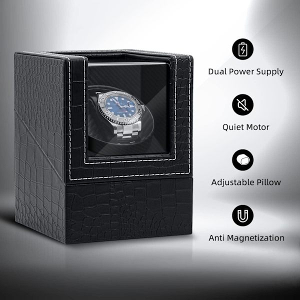 Automatisk ur-optrækningsboks PU Quad Single Automatisk ur-display opbevaring armbåndsur