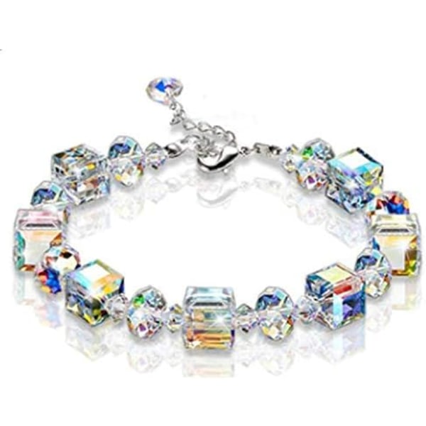 Rhinstone handkedja österrikiskt armband med pärlor i kristall Färgglada Aurora armband Justerbara handtillbehör
