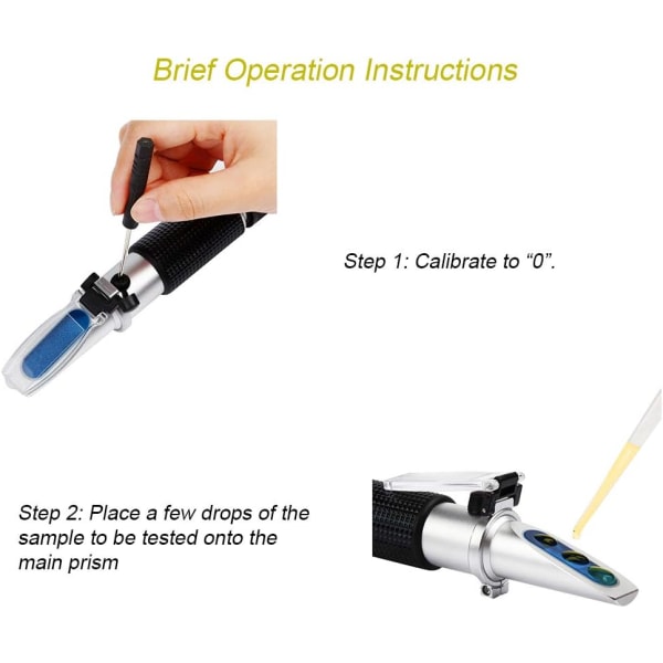 Brix refraktometer, dobbel skala, tyngdekraft 1,000-1,120, erstatter hjemmebrygg hydrometer