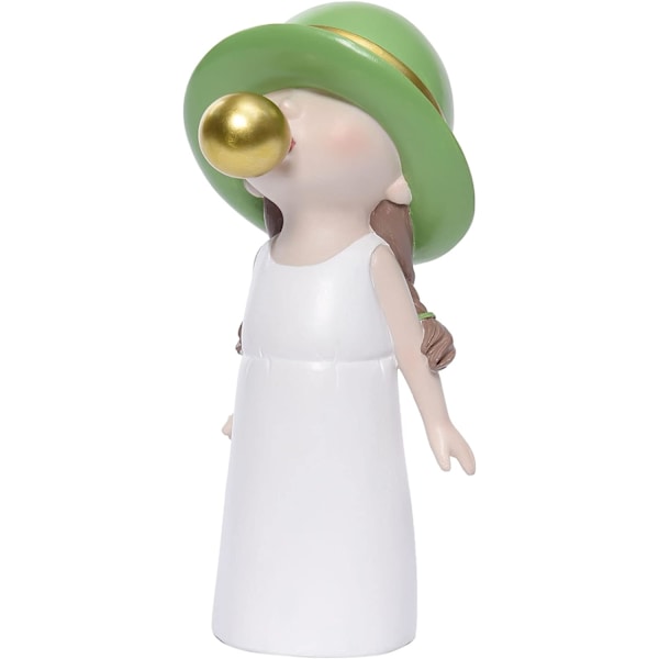 Skulpturer Statyer för Barn, Gröna Sommar Bordsdekorationer Skulptur Flickfigur Prydnad Skulpturer Heminredning