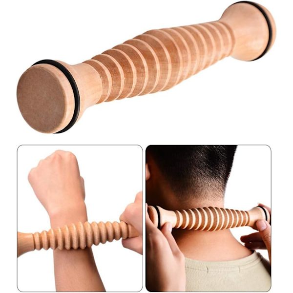 Træfodrulle Massager Plantar Fasciitis Relief Træ Cellulite Muskel Fod Ryg Ben Massager Rulle Akupressur Punkt Rulle