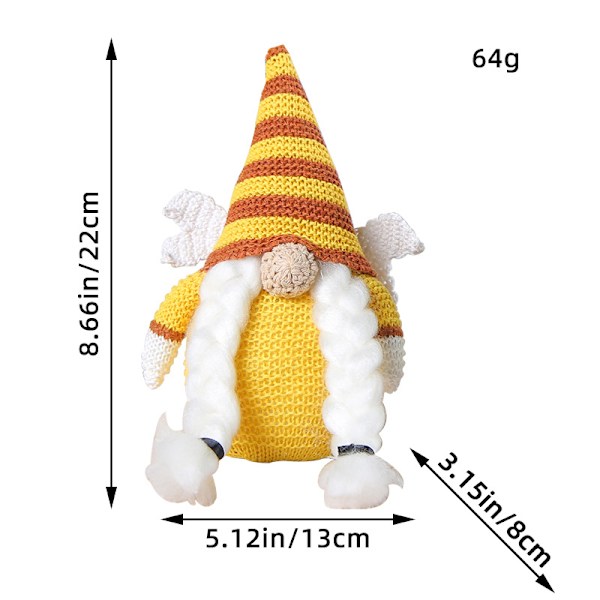 Bumble Bee -kääpiöt S Plushie Auringonkukka -S Puutarhakääpiöiden Keijujen Mehiläisten Koristeet Ulkona Oikukas Puun Veistos Puutarhan Koriste Women's