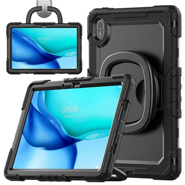 For Huawei MatePad SE 11 Deksel Ring Stativ PC+Silikon Støtsikkert Nettbrettdeksel