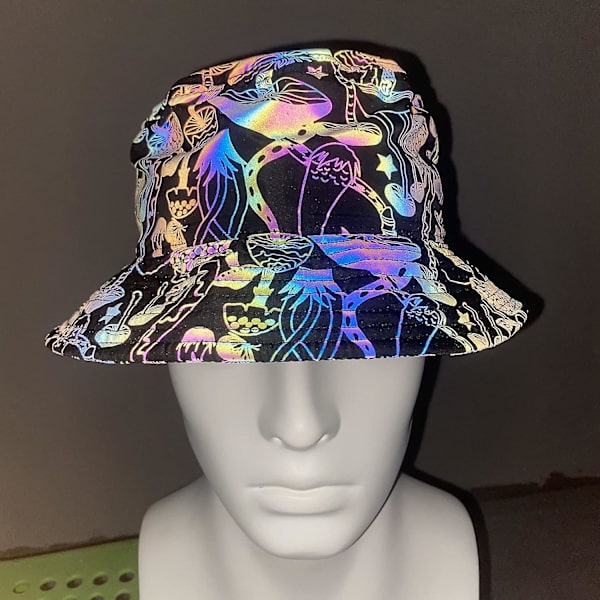 Regnbue Reflekterende Baseball Caps - Glow In The Dark Rave Hatte Til Mænd Og Kvinder