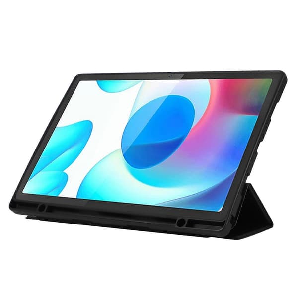 Fodral för Samsung Galaxy Tab A9+ Tri-fold Ställ PU Läder Tablet Skydd med Pennhållare