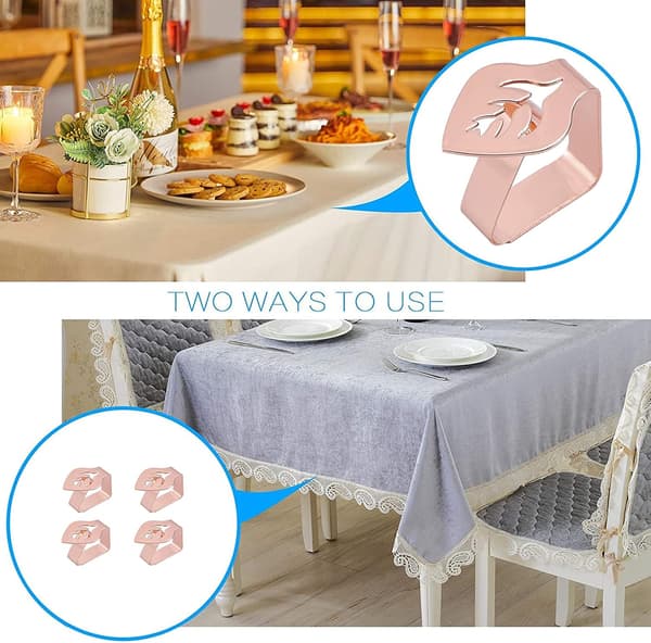 4 stk. justerbare dugklips, dugklips, rustfrit stål dugklips, til hjem, bryllupsbord, grill