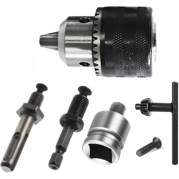 1,5-13 mm borrchuck 1/2-20 UNF med SDS plus-adapter och hylsnyckel Borrchuck Snabbväxlingschuck med nyckel för borrning Elektrisk borrkonvertering
