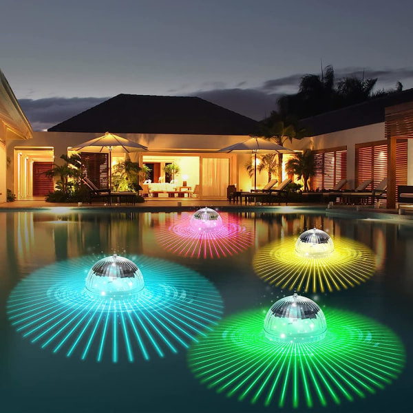 Solar Floating Pool Lights, Disco Lights med RGB Color Changing Waterproof