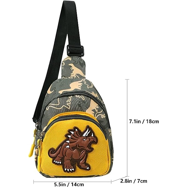 Dinosaurie Crossbody Väska Små Barn Pojkar Axelväska Söt Handväska Kedja Messenger Väska för Barn Flickor Ålder 2-6