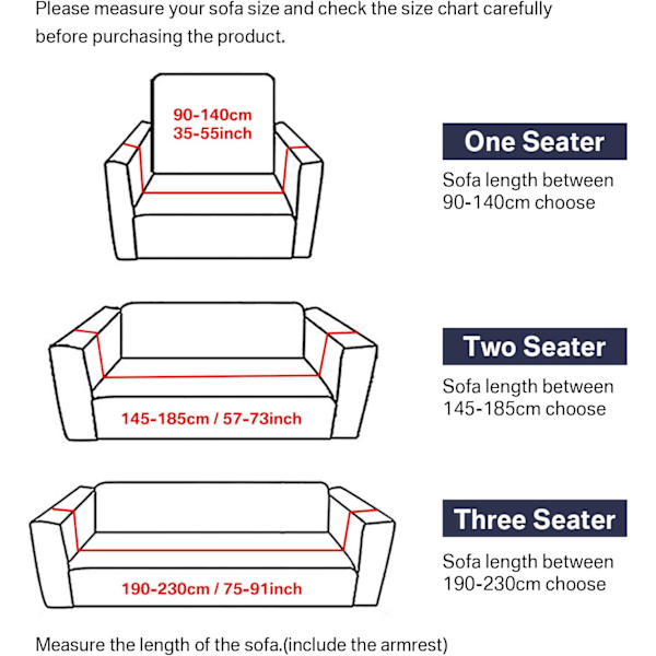 Elastisk sofaovertrekk, sklisikkert sofaovertrekk, elastisk sofaovertrekk dark grey 185CM