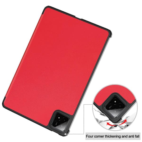 För Xiaomi Pad 7 Pro/Pad 7 Fodral Anti-Fall Läderställ Tablet Skydd - Röd