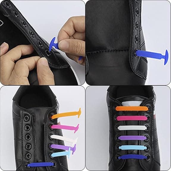 Lazy Elastiske Sko Snørebånd, Gratis Elastiske Snørebånd Silikon Spænde Elastiske Snørebånd til Børn og Voksne Sneakers, Casual Sko