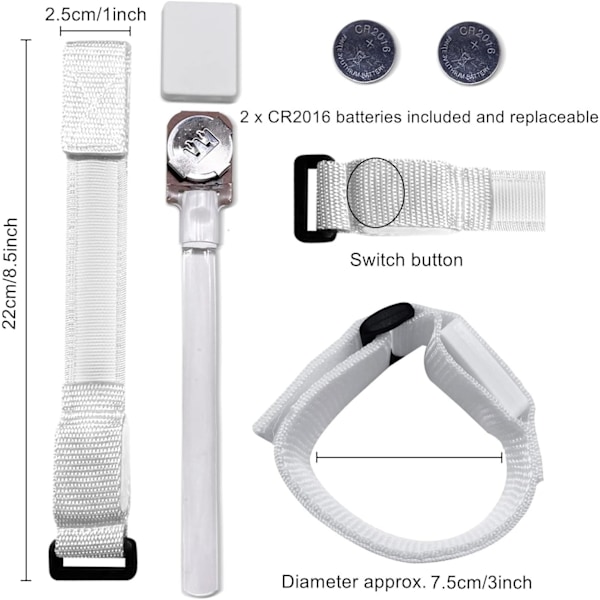 8 st LED Lysande Armband Blinkande Armband Självlysande Partyartiklar för Bröllop, Raver, Konsert, Camping