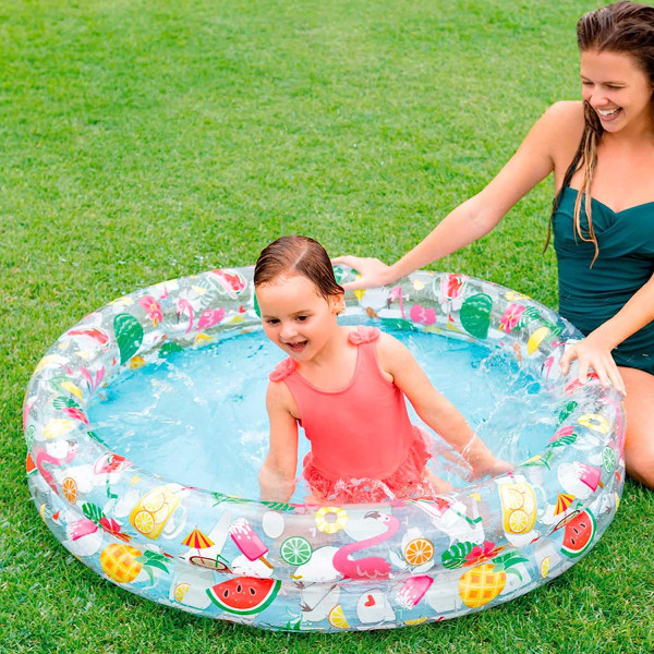 Uppblåsbar Star Kids pool med 2 ringar (48" X 10") Uppblåsbar pool för små barn