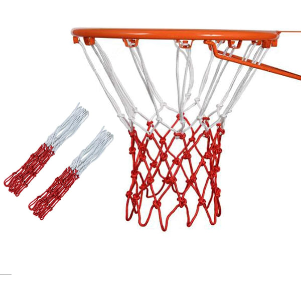 Basketbollnät Heavy Duty Basketbollnät Ersättning Passar Standard Inomhus eller Utomhus Fälg, 2-Pack