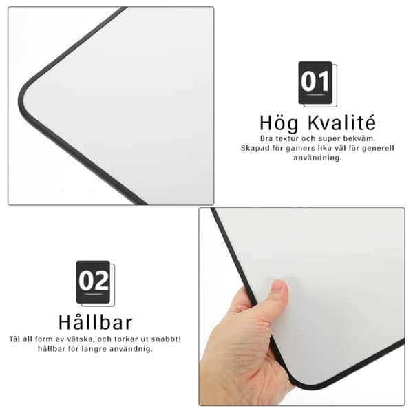 Musemåtte Hvid - 90x40 cm - Gaming