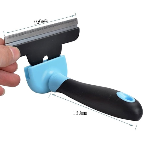 Kattebørste/HundeBørste Pet Grooming Tool Shedding Tool Brush med 4 tommers kantblad for shedding kort eller langt hår kjæledyr