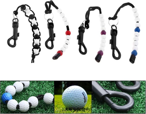 1 stk golfperle-teller med klips (rød), golfball-teller putter-teller for dommer caddy golfere