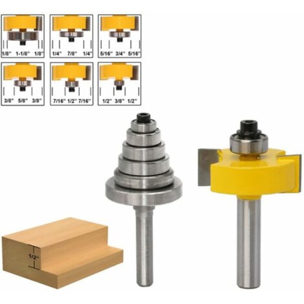 8 mm skaft roterande fräs med 6 lager för flera djup 28,6 mm, 22,2 mm, 19,05 mm, etc. Träbearbetningsverktyg