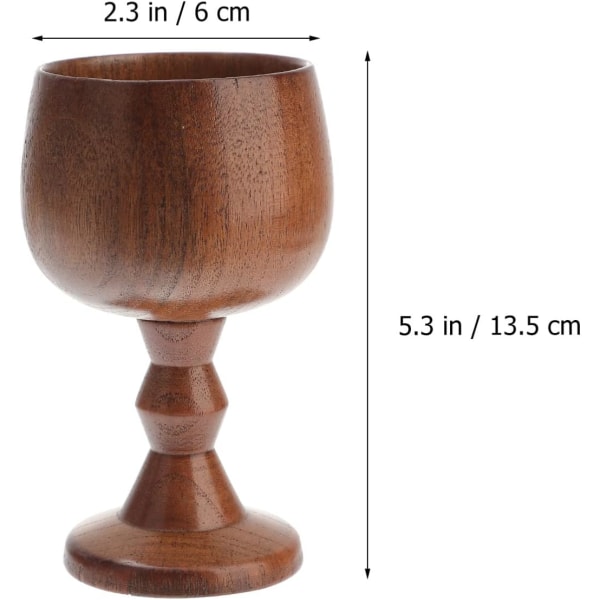 1st Trävinbägare drickskopp, vintage träölkaffekopp, 7,5 x 13,5 cm