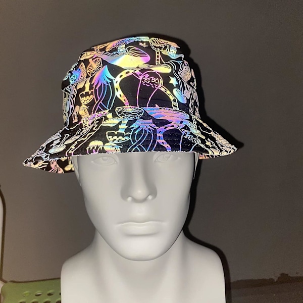 Regnbågsreflekterande basebollkepsar - Glow In The Dark Rave-hattar för män och kvinnor