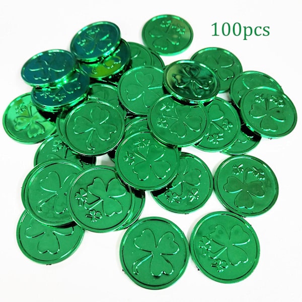 100 stk Mardi Gras plastmynter assorterte grønne Mardi Gras mynter i bulk Mardi Gras parade,
