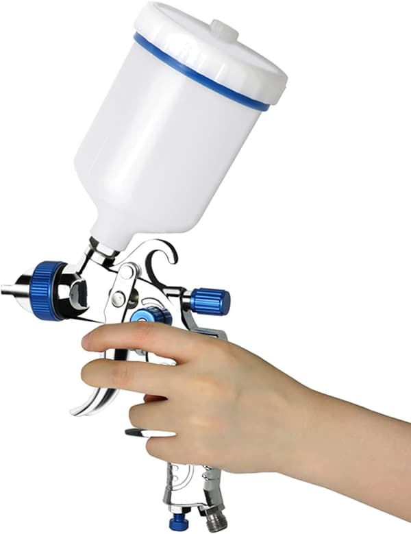 Professionel 600cc med 3 dyser 1,4 mm 1,7 mm 2,0 mm, med luftregulator til auto- og møbelmaling