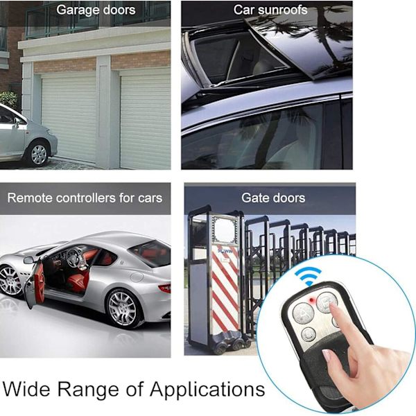 2 stk. Universal Automatisk Portåbner Fjernbetjening, Fjernbetjening Nøglebrik til Bil Garage Port 433mhz, Udstyret med 4 Forskellige Kanaler