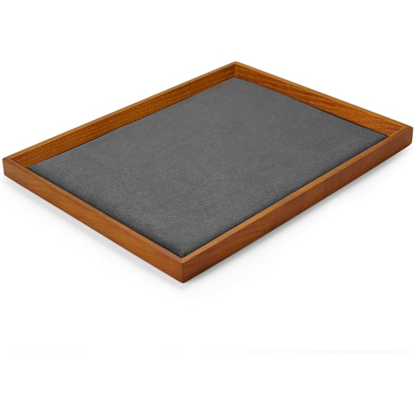Kiinteä puinen litteä korukaukalo (2 kokoa), harmaa Color 1