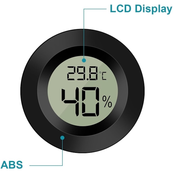 2-pack Digital LCD-display Utomhus Hygrometer för Inomhus Luftfuktare Avfuktare Växthus Källare