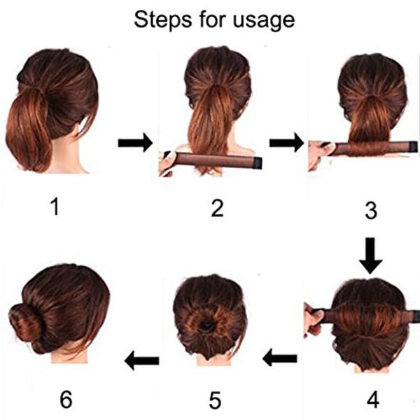 7 st Bun Maker French Twist Hår Donut Vik Wrap Snap Disk Hår Fashion Bun Hår Styling Hår Donut Magisk DIY Verktyg